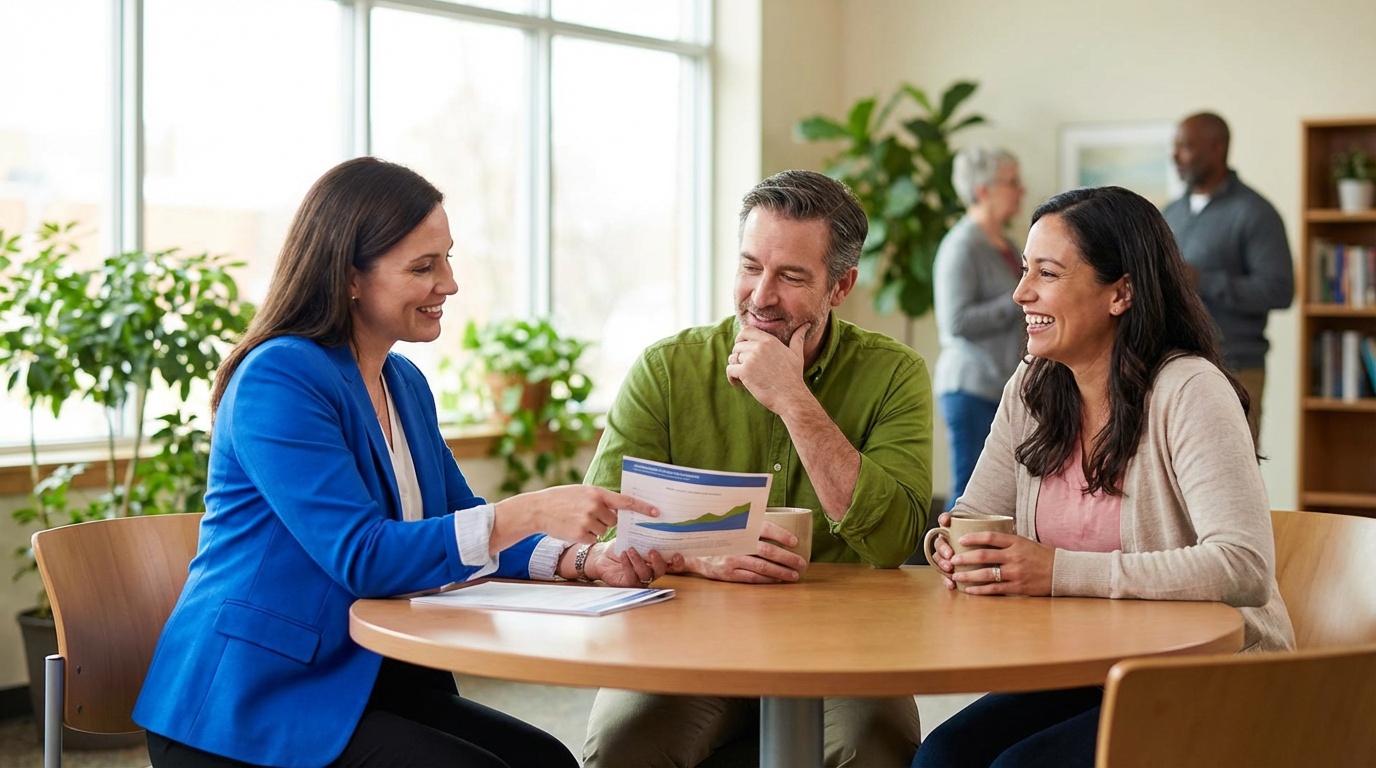 A person reviewing savings account options on a laptop at a desk