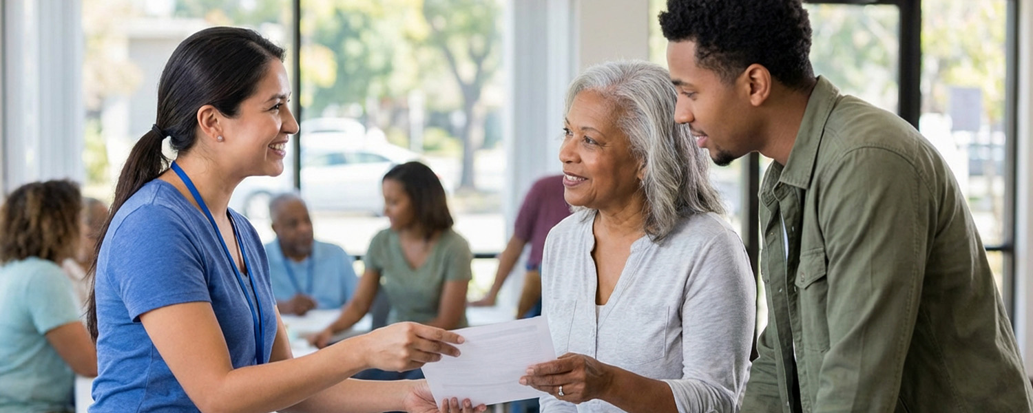 Person reviewing credit score and loan documents on laptop with calculator