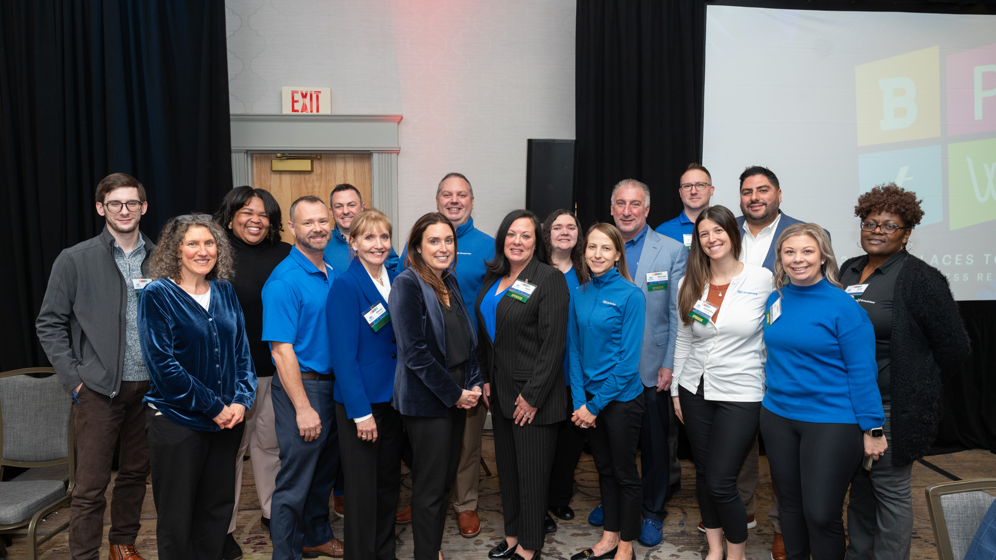 Group of Broadview employees standing together
